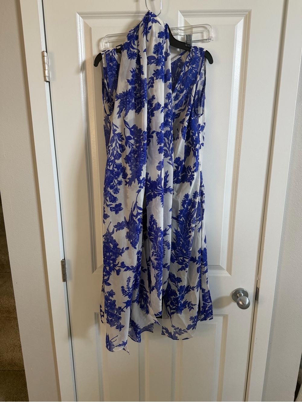 Beautiful blue print silk dress